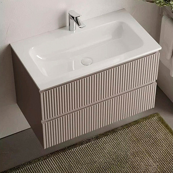 Тумба подвесная SANCOS Snob R 790х445х500, c двумя ящиками оснащенными доводчиками, Doha Soft, арт.SNR80SM Тумба подвесная SANCOS Snob R 790х445х500, c двумя ящиками оснащенными доводчиками, Doha Soft, арт.SNR80SM