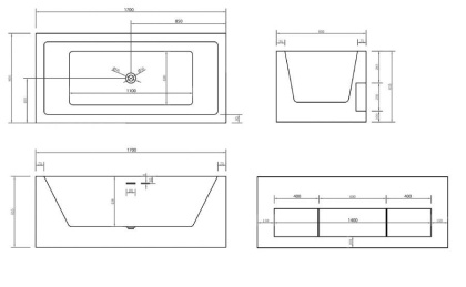 Акриловая ванна Abber 170х80 AB9339-1.7