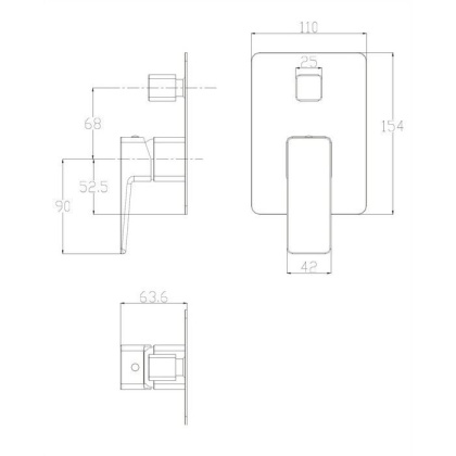 Смеситель для душа скрытого монтажа OMNIRES PARMA PM7435GR (графит) Смеситель для душа скрытого монтажа OMNIRES PARMA PM7435GR (графит)