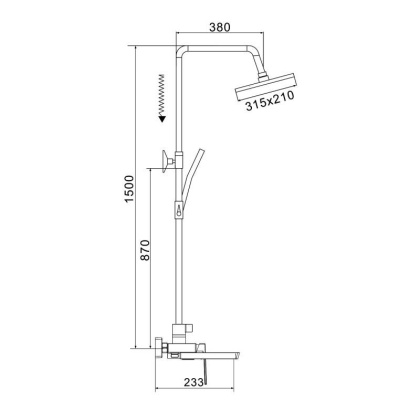 Душевая стойка со смесителем ROSE R18G R1836G Душевая стойка со смесителем ROSE R18G R1836G