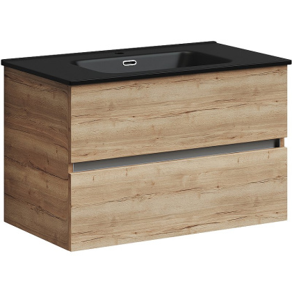 Тумба подвесная SANCOS Urban 790х450х550, c двумя ящиками оснащенными доводчиками, дуб галифакс натуральный , арт. UR80EG