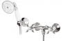 NOSTALGIA-D-02-Bi Смеситель для душа с ручным душем, шлангом и держателем Исполнение: Бронза Ручка ручного душа:Белая 