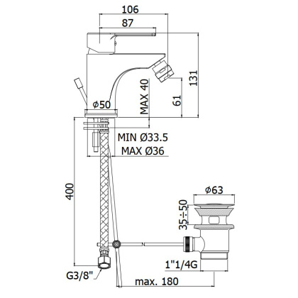 Смеситель для биде Paffoni Red RED135CR Смеситель для биде Paffoni Red RED135CR