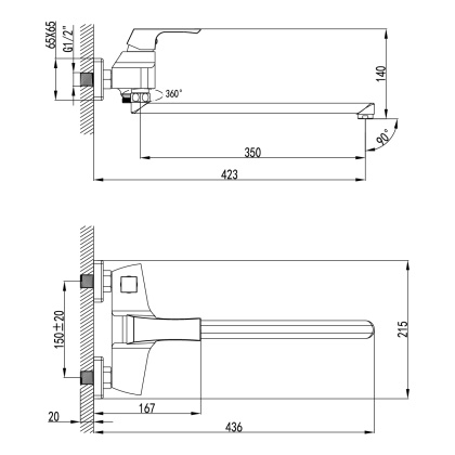 Смеситель Lemark Unit LM4517C для ванны Смеситель Lemark Unit LM4517C для ванны