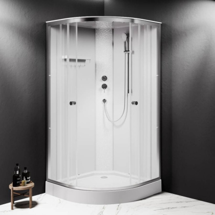 W94C-401-100MT X-Joy кабина душевая  100x100, 1/4 круга,  профиль мат.хром, стекло прозрачное W94C-401-100MT X-Joy кабина душевая  100x100, 1/4 круга,  профиль мат.хром, стекло прозрачное