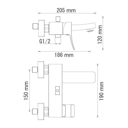 Смеситель WasserKRAFT Exter 1601 светлая бронза для ванны