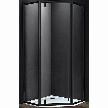 Душевой уголок Penta VSP-3P900CLB, 900*900, черный, стекло прозрачное
