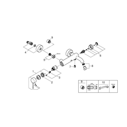 Смеситель для ванны Grohe Essence New 33624001 хром Смеситель для ванны Grohe Essence New 33624001 хром