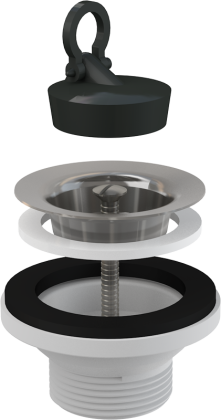 Донный клапан сифона для умывальника 5/4" с нержавеющей peшeткой DN63 Донный клапан сифона для умывальника 5/4" с нержавеющей peшeткой DN63
