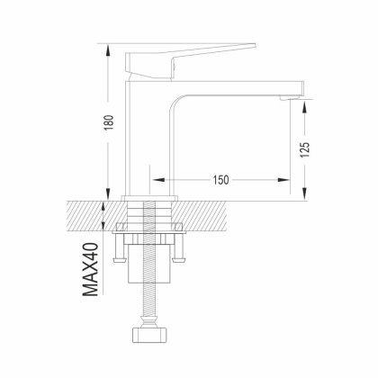 Смеситель для раковины латунь, хром S6901