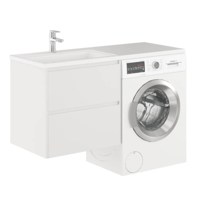 Тумба с раковиной подвесная  Creto Cafor White 130 левосторонняя