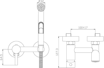 Смеситель Rossinka X25-52 с гигиеническим душем встраиваемый Смеситель Rossinka X25-52 с гигиеническим душем встраиваемый