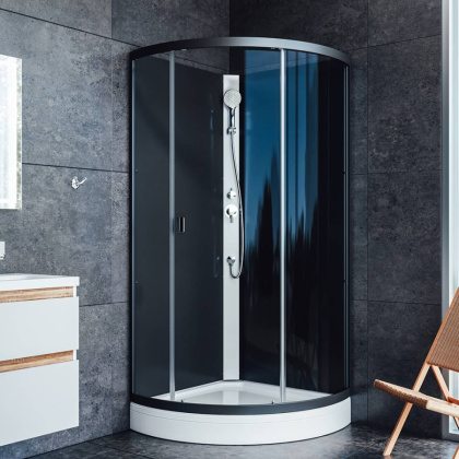 Душевая кабина Am.Pm без крыши, 90х90, стекло Графит, профиль Графит Душевая кабина Am.Pm без крыши, 90х90, стекло Графит, профиль Графит