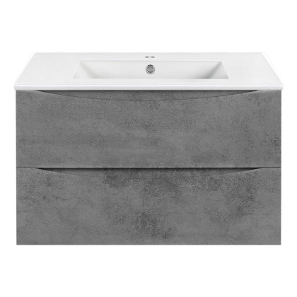 База под керамическую раковину Mia 800 подвесная, 2 выкатных ящика soft close, Beton База под керамическую раковину Mia 800 подвесная, 2 выкатных ящика soft close, Beton