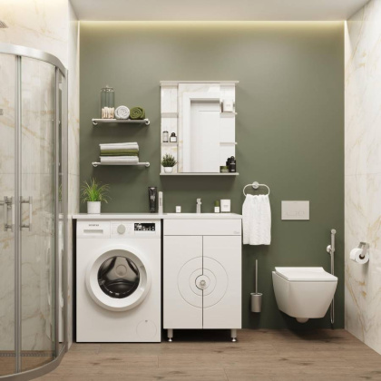 Тумба Onika Космос 60 напольная, под стиральную машину, белая (ум.Марсал 120) Тумба Onika Космос 60 напольная, под стиральную машину, белая (ум.Марсал 120)