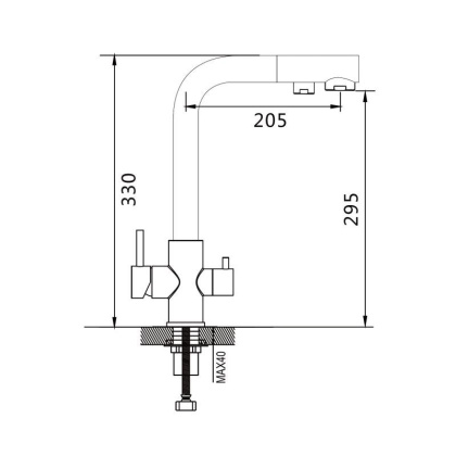 Смеситель для кухни со встроенным фильтром (краном) под питьевую воду Shevanik S328 S328L