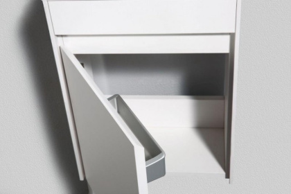 Тумба с раковиной подвесная с дверкой BelBagno PIETRA MINI 40-R Bianco Lucido, раковина белая