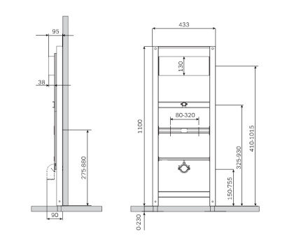 I022701 Система Инсталляция для писсуара