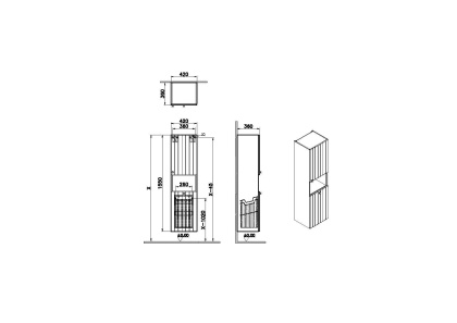 Пенал для ванной Vitra Root Groove 40 69100