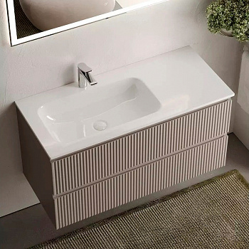 Тумба подвесная SANCOS Snob R левая 995х445х500, c двумя ящиками оснащенными доводчиками, Doha Soft, арт.SNR100LSM Тумба подвесная SANCOS Snob R левая 995х445х500, c двумя ящиками оснащенными доводчиками, Doha Soft, арт.SNR100LSM