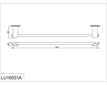 Полотенцедержатель RUSH Luson, 2х65х8 см, хром, LU16531A