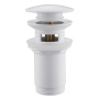 Донный клапан ABBER AF0010W с переливом, клик-клак, белый