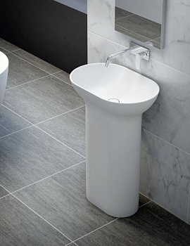 TITAN-ROUND-60-39-90-LVB-FS Напольная раковина из литьевого мрамора Цвет Белый 