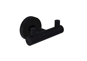 Двойной крючок для полотенец в комплекте с креплением Piave черный мат. 3015-0001-AB, шт