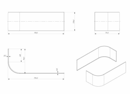 Фронтальная панель 170 см Creto Melissa П17075MEL-R/L белая Фронтальная панель 170 см Creto Melissa П17075MEL-R/L белая