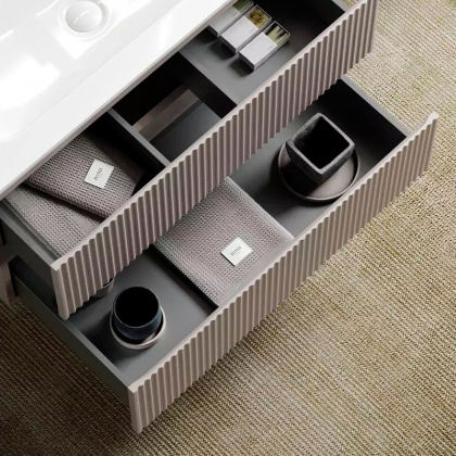 Тумба подвесная SANCOS Snob R 590х445х500, c двумя ящиками оснащенными доводчиками, Doha Soft, арт.SNR60SM Тумба подвесная SANCOS Snob R 590х445х500, c двумя ящиками оснащенными доводчиками, Doha Soft, арт.SNR60SM