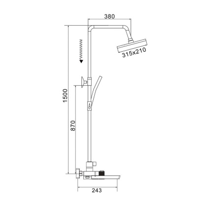 Душевая стойка со смесителем ROSE R18 R1896 Душевая стойка со смесителем ROSE R18 R1896