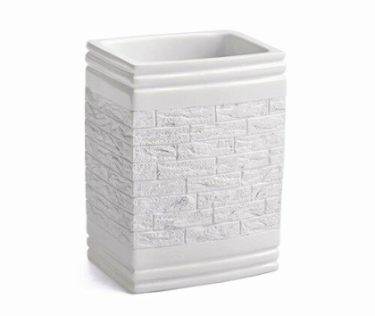 Стакан для зубных щеток Main, 6,3х10,2х7,7 см, белый, K-4728