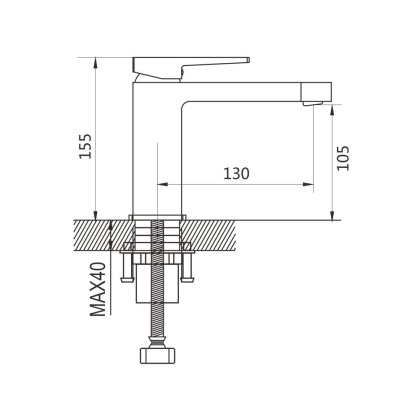 Смеситель для раковины латунь, черный S6801H Смеситель для раковины латунь, черный S6801H