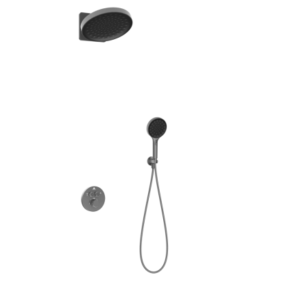 Душевой комплект Inspire VSFW-3I22MT3GM встраиваемый, термостат, двухрежимный, вороненая сталь Душевой комплект Inspire VSFW-3I22MT3GM встраиваемый, термостат, двухрежимный, вороненая сталь