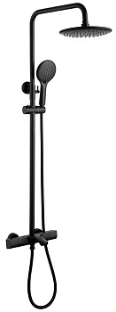 Душевая стойка ABBER Thermostat AF8516B с термостатом и изливом, черная матовая Душевая стойка ABBER Thermostat AF8516B с термостатом и изливом, черная матовая