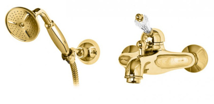 VINTAGE-VDM-03/24-Sw Смеситель для ванны и душа однорычажный с ручным душем, исполнение золото VINTAGE-VDM-03/24-Sw Смеситель для ванны и душа однорычажный с ручным душем, исполнение золото