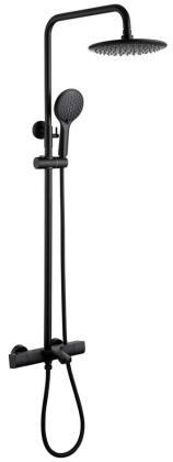 Душевая стойка ABBER Thermostat AF8516B с термостатом и изливом, черная матовая Душевая стойка ABBER Thermostat AF8516B с термостатом и изливом, черная матовая