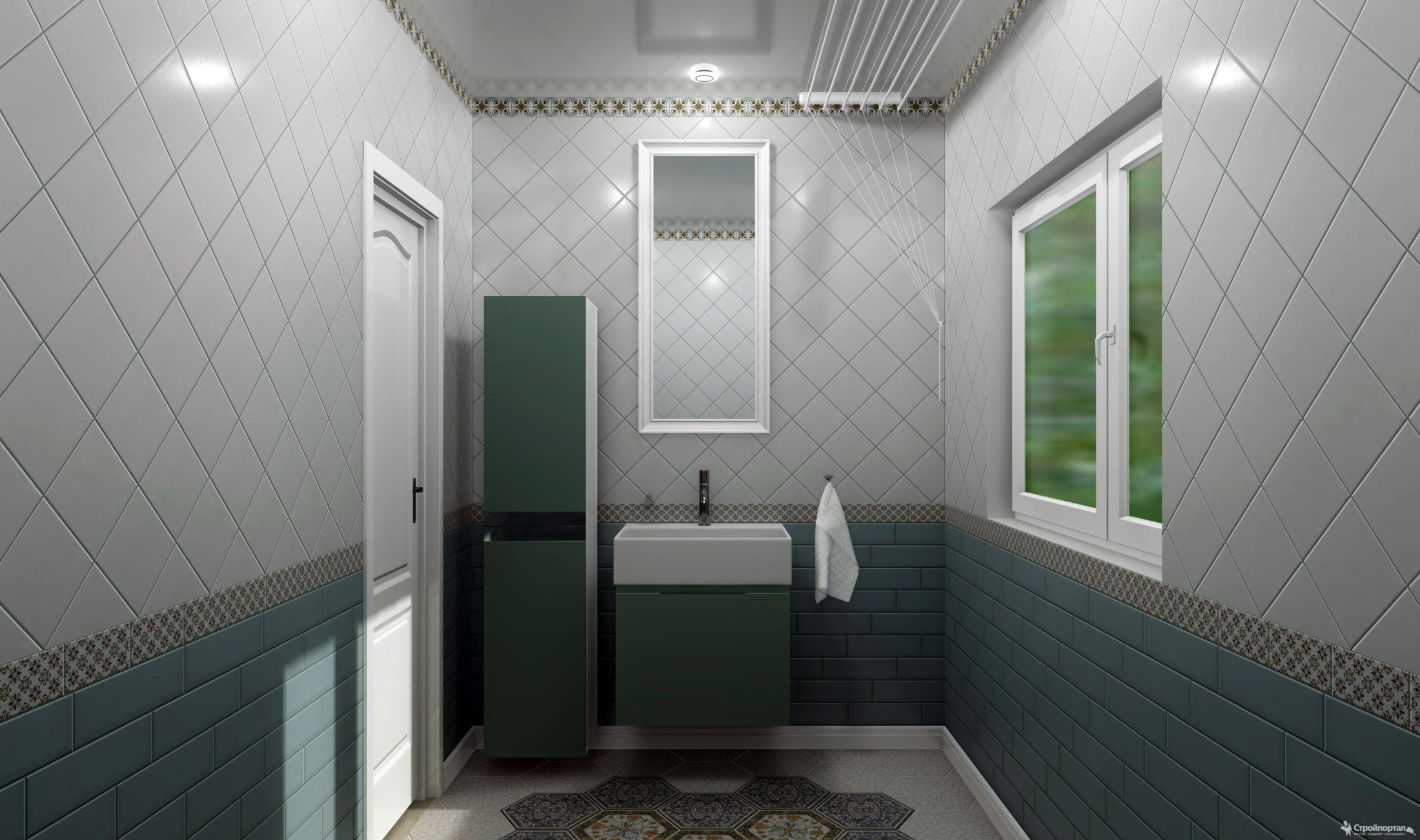 Декор STG\B619\16000 Клемансо орнамент 7,4*15 (1уп/40шт), шт
