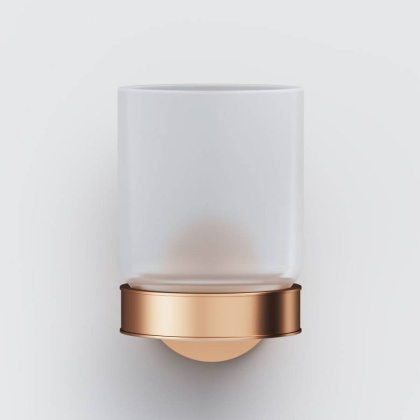 Стеклянный стакан с настенным держателем, розовое золото A85A34344