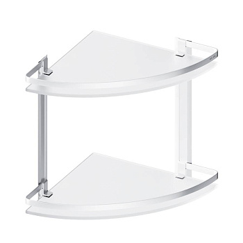 Полка двухуровневая угловая  Sense L стеклянная, 27,5х34х24 см, алюминий, A7456200