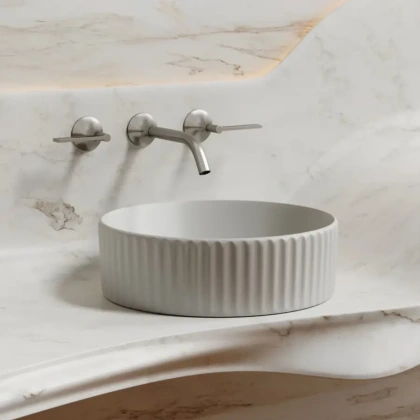 Умывальник чаша накладная круглая (цвет Серый Матовый) Element 360*360*115мм