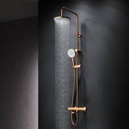 F0785A544 X-Joy, душ.система:  см-ль д/ванны/душа с ТМС, душ.штанга,верх.душ 220мм, руч.душ,роз.золо