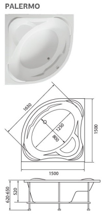 Акриловая ванна 1Marka Gracia 150х90 R 01гр1590п