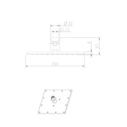 Верхний душ OMNIRES 20х20 см WG220CR (хром)