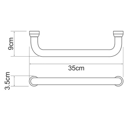 K-1066GUN METAL Поручень для ванной K-1066GUN METAL Поручень для ванной