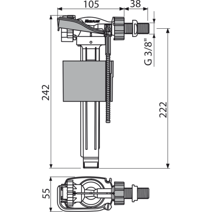 Впускной механизм с боковой подводкой для керамических бачков