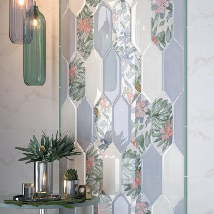 Плитка настенная 35025 Фурнаш Сиреневый светлый (34см*14см*6,9мм) (19шт/0,709м2) Глянцевый, м2