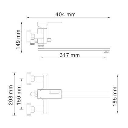 Alme 1502L Смеситель для ванны с длинным изливом Wasserkraft Alme 1502L Смеситель для ванны с длинным изливом Wasserkraft