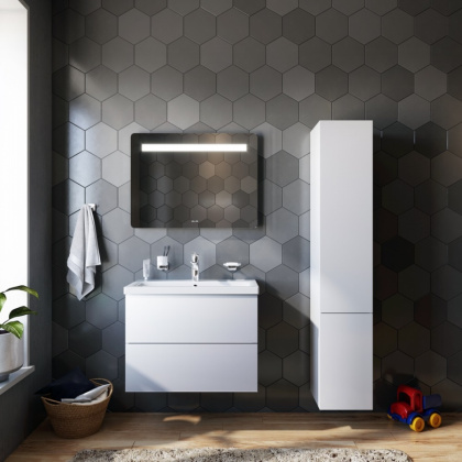 M90CHR0306WG GEM, шкаф-колонна, подвесной, правый, 30 см, двери, push-to-open, цвет: Белый, глянец