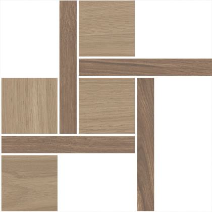 Декор Альберони 3 мозаичный коричневый матовый обрезной 27,5x27,5x0,9